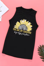 Load image into Gallery viewer, Sunflower You Are My Sunshine Tank In Black
