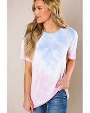 Load image into Gallery viewer, Pink and baby blue tie dye shirt
