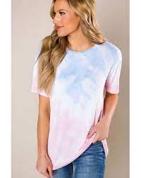 Pink and baby blue tie dye shirt